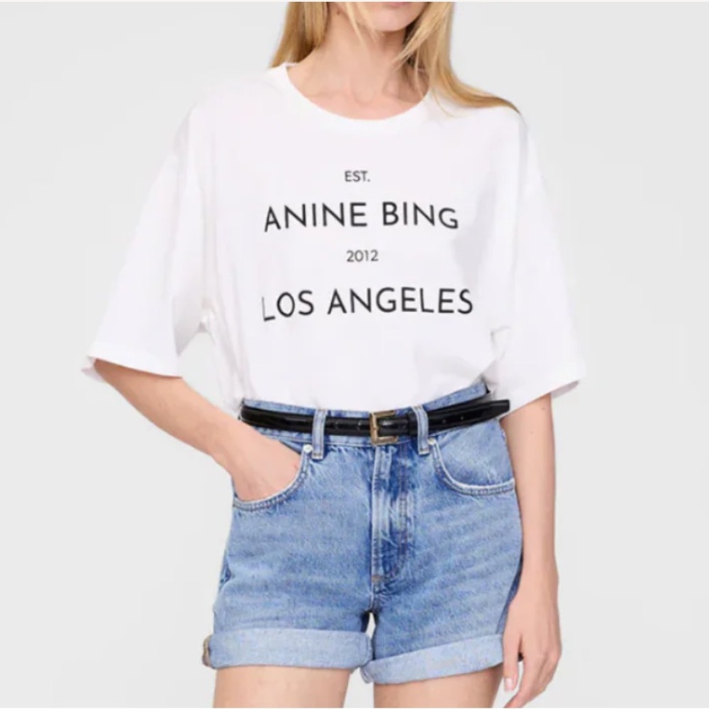 Anine Bing Rudy Tee In Ivory